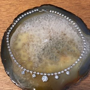 Vintage Rhinestone necklace 14”